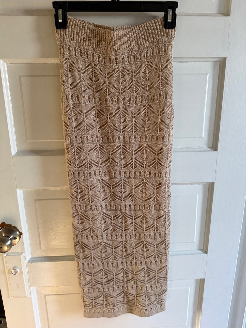 Windsor Beige Crochet Maxi Skirt